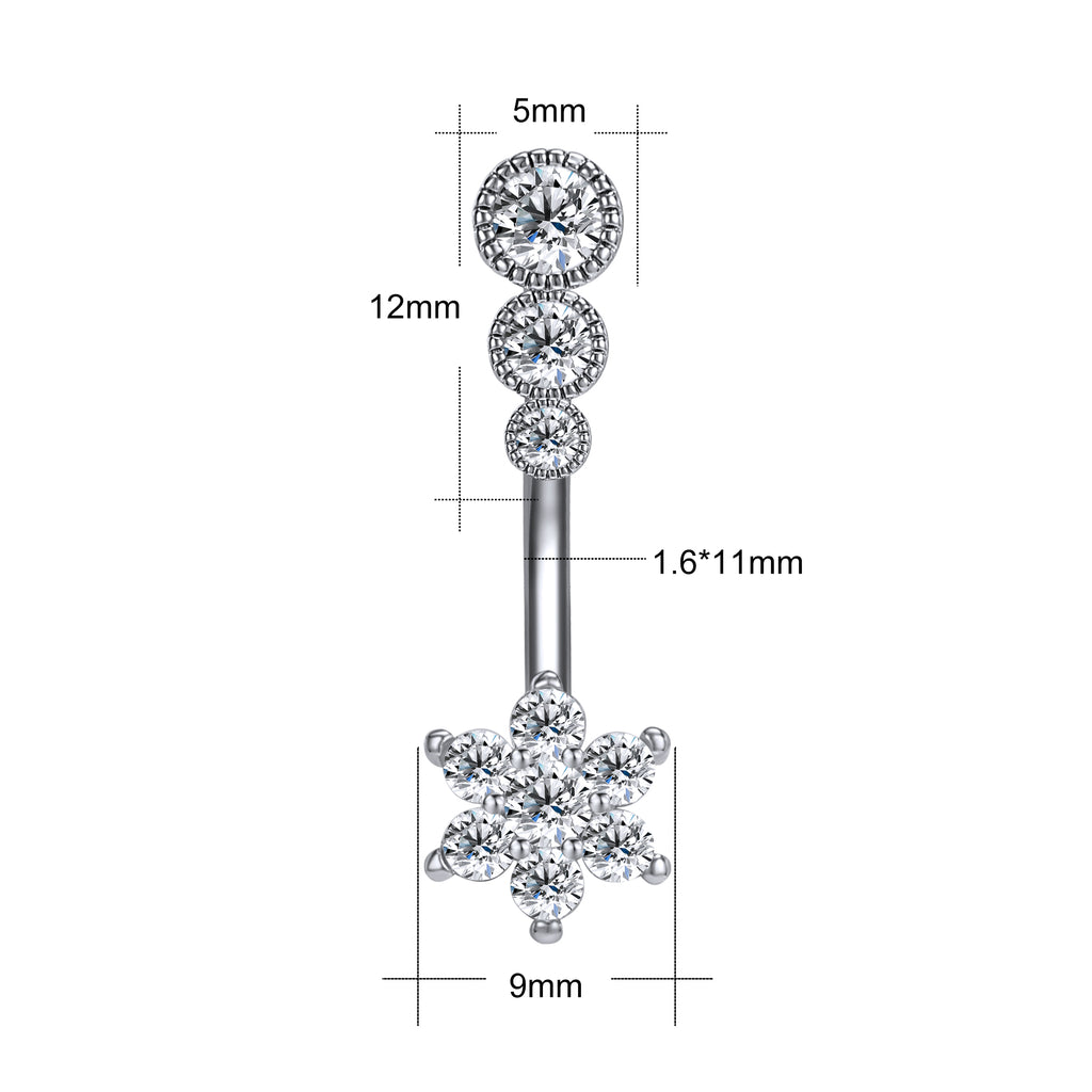 Snowflake-with-Zirconia-Inlay-Belly-Button-Rings