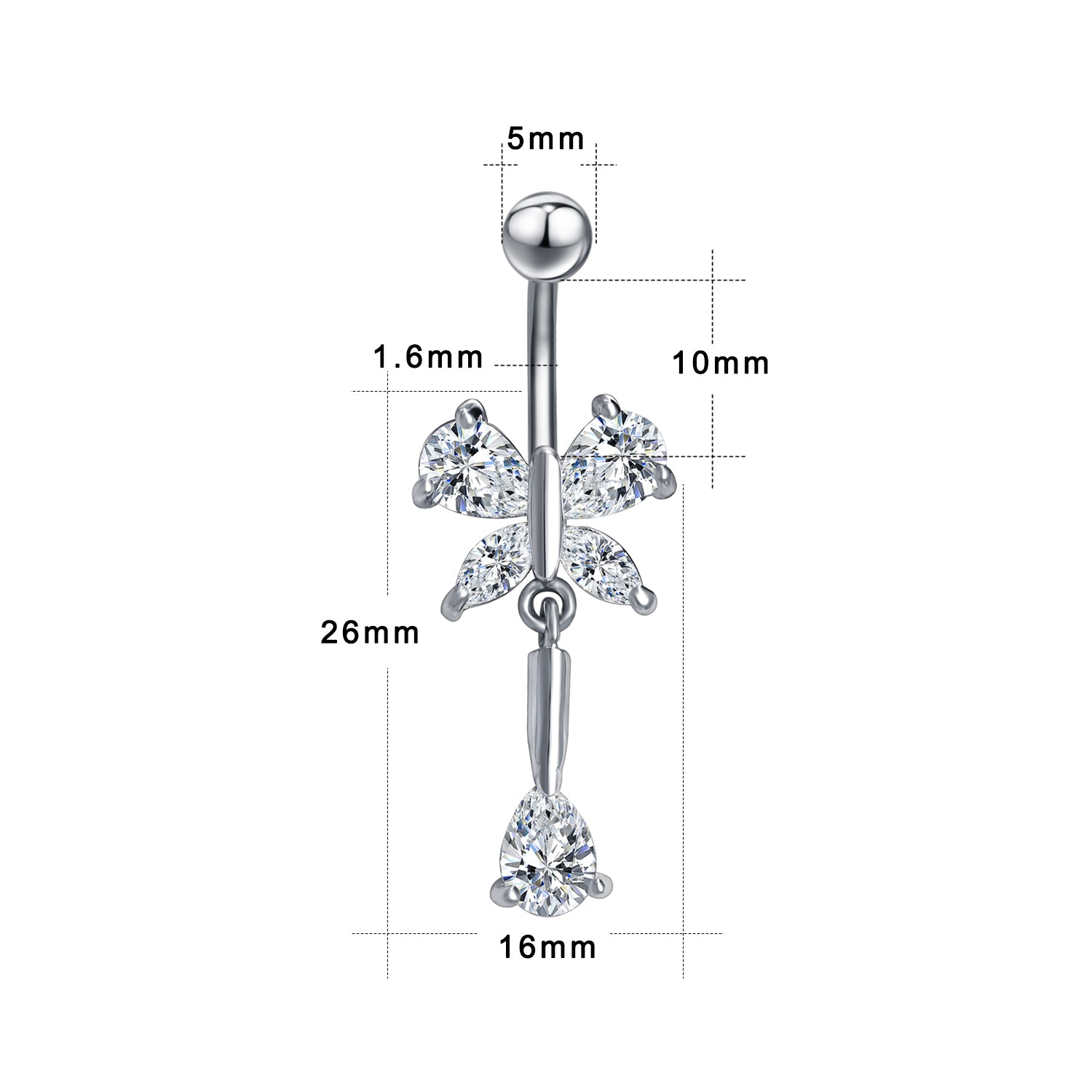 14g-Butterfly-Stainless-Steel-Belly-Button-Rings-Water-Drop-Zircon-Dangle-Navel-Ring-Piercing-Jewelry