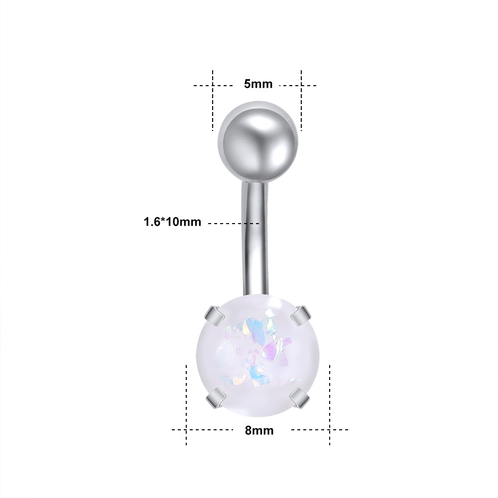 14g-opal-rose-gold-silver-Double-ball-Belly-button-rings
