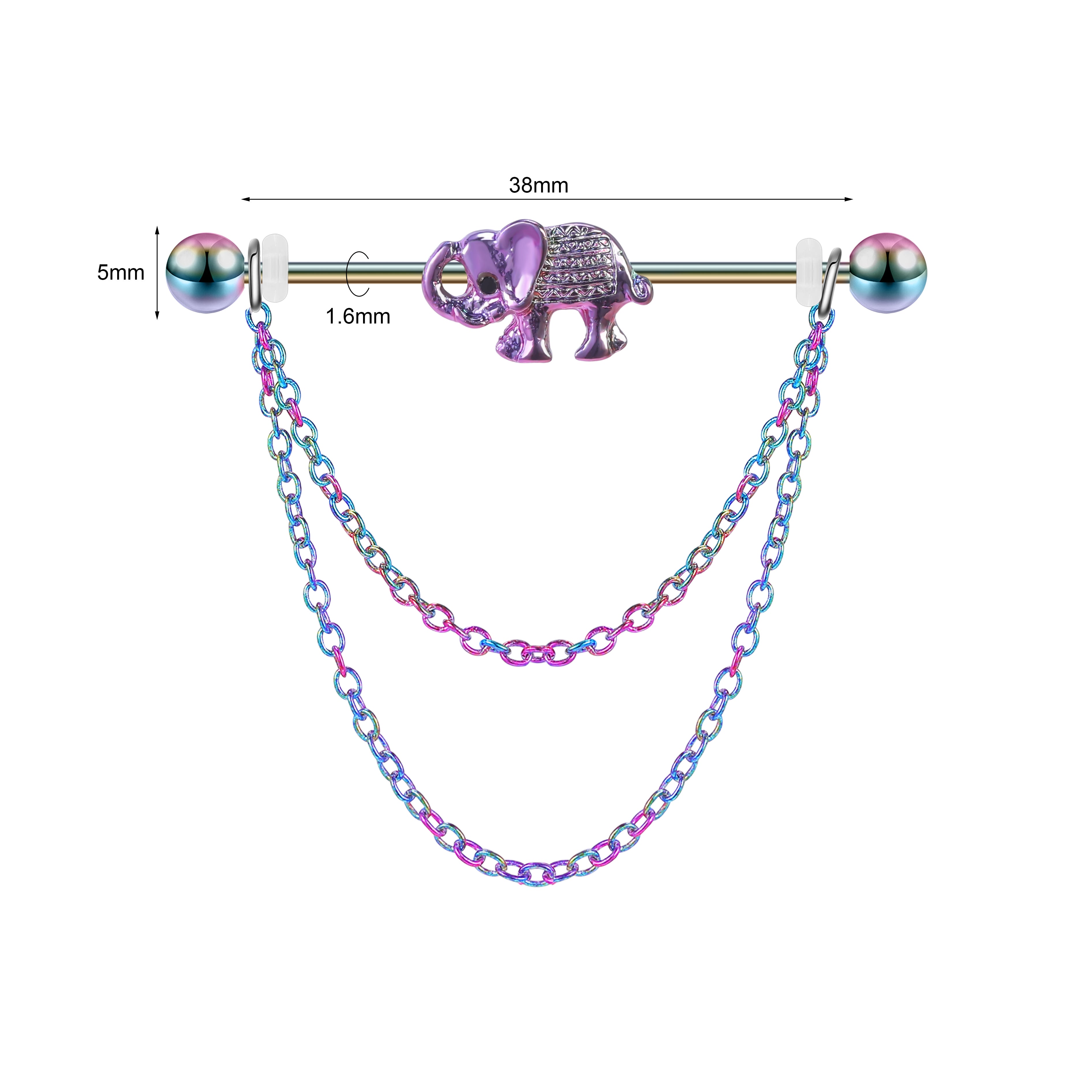14g-elephant-rainbow-industrial-barbell-dangle-chain-helix-ear-piercing