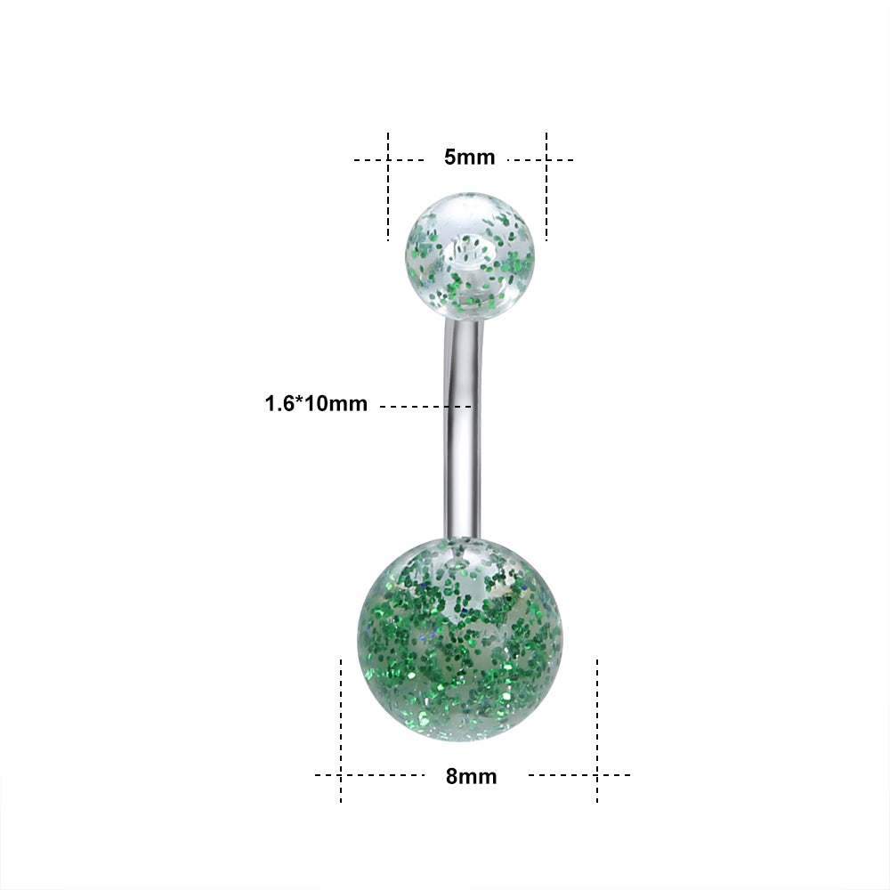 14g-Sequin-Transparent-Double-Ball-Belly-Button-Rings-Stainless-Steel-Belly-Piercing-Jewelry