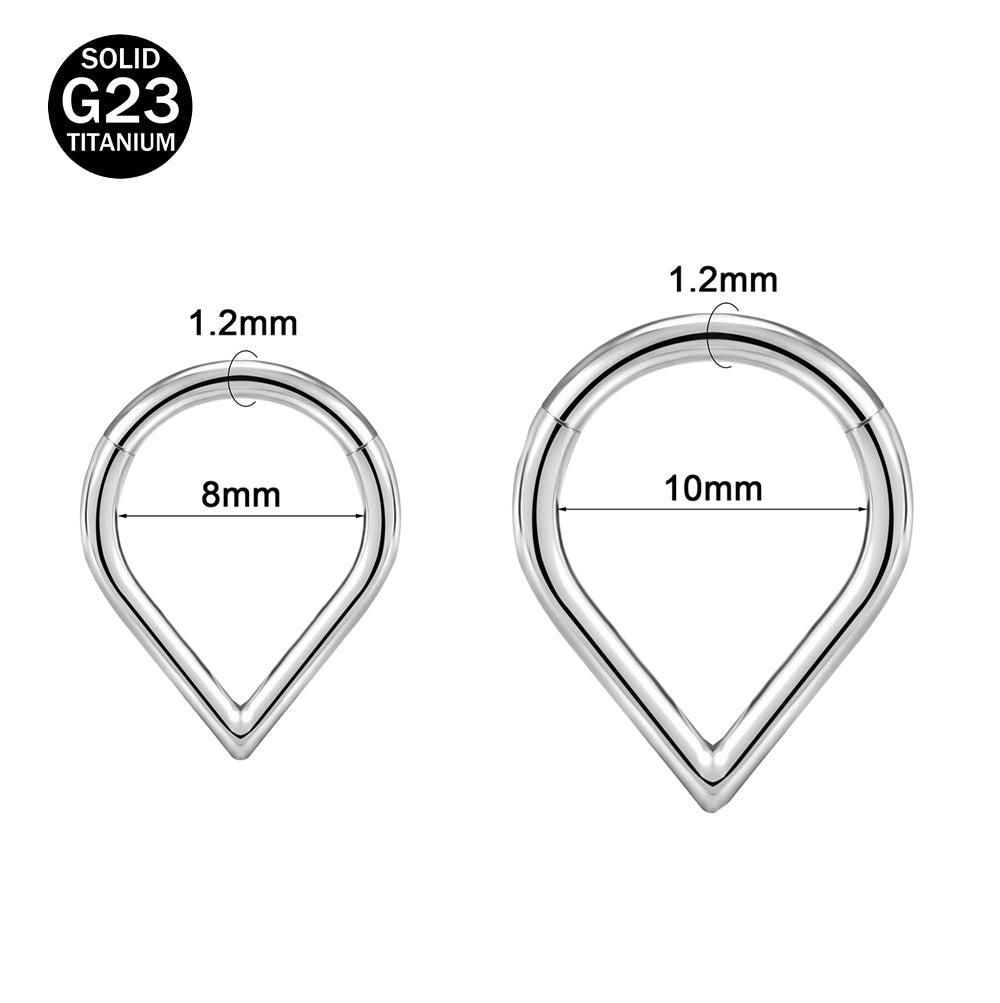 16G G23 Titanium Septum Clicker Ring Water Drop Conch Helix Cartilage Piercing