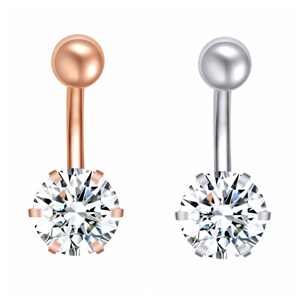 14g-Prong-Crystal-Belly-Button-Rings-Rose-Gold-Cubic-Zirconia-Navel-Piercing-Jewelry