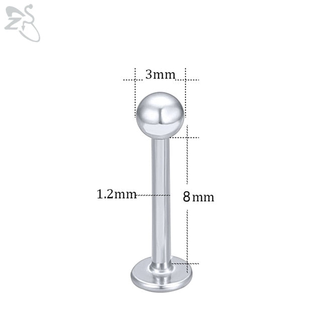Stainless Steel Eyebrow Lip Labret Tongue Piercing Nose Ring Long Industrial Barbell