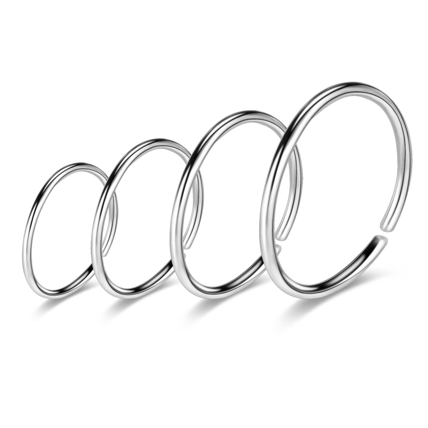 20G Nose Hoop Clicker Ring Open Stainless Steel Cartilage Helix Piercing