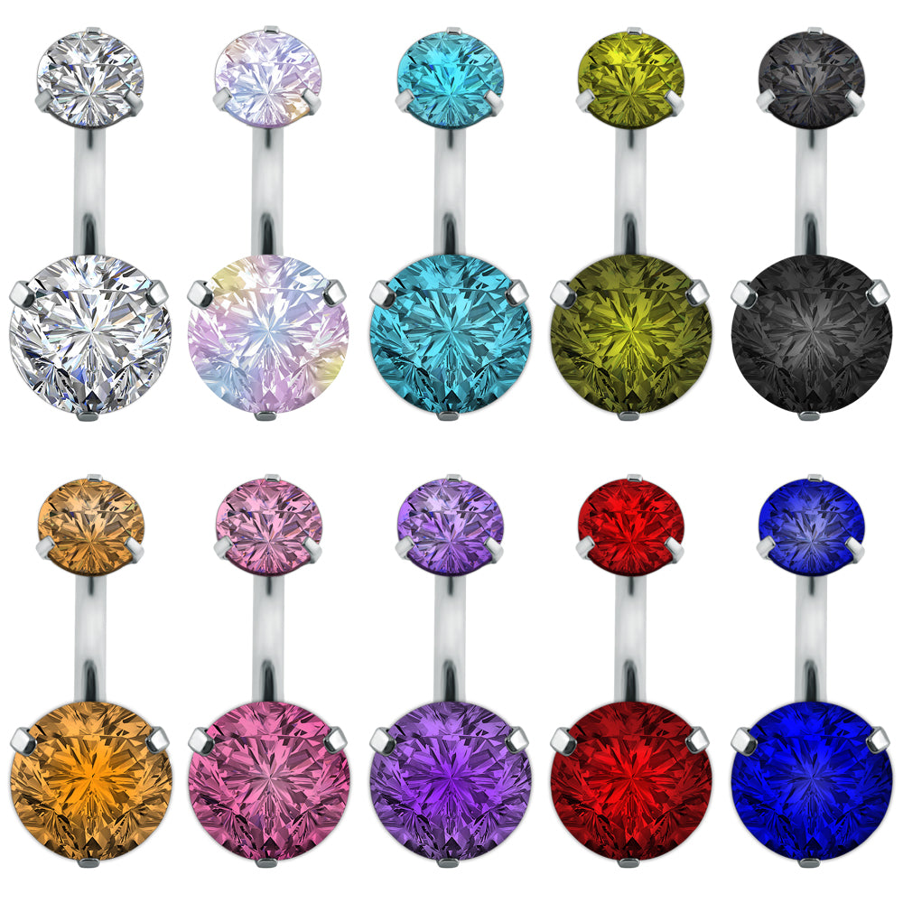 cubic zirconia belly button rings